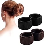 MLMSY Women Hair Styling Disk Beautiful Donut Bun Maker Former Foam French Twist Hairstyle Clip DIY Tool Doughnuts Hair Bun Make (Brown and Black)