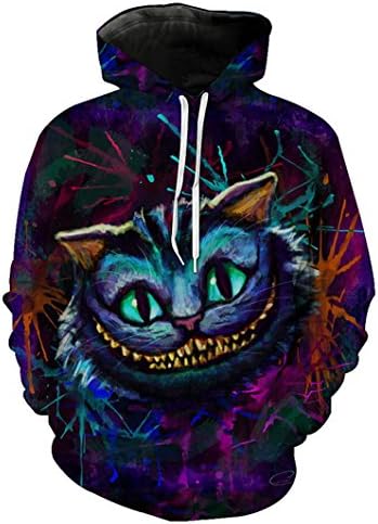 SWAG Hipster Animal Cheshire Cat Print Hoodie Funny Clothing Hip Hop Hoody Tops Sweat Tracksuit