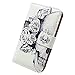Casea Packing Bcov White Floral Skull Card Slot Wallet Leather Cover Case for Apple iPhone 6 6G