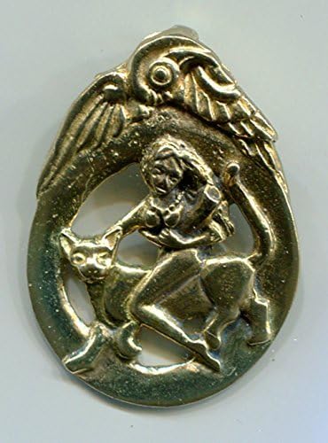 Freya Riding Her Cat - Bronze
