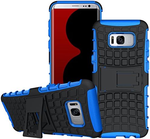 Galaxy S8 Case,DIOS CASE(TM) Heavy Duty Tyre Texture Dual Layer Hybrid Hard Plastic+Rubber Armored Protection Rugged Kickstand Cover for Samsung Galaxy S8 (5.8 inch) (Blue)