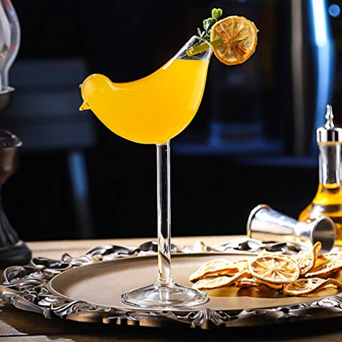 Cabilock Cocktailgläser Glas Vogel Design Transparent Cocktailbecher 150ml 2 Stücke Neuheit Bier Wein Saft Tasse… – Bild 7