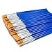 Miconate Children's Art Paintbrushes,Little Painting Brushes for Kids with Flat Tip Blue 14cm (50 Pieces) primary