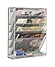 Denozer 6 Tier Wall Mount File Holder Organizer Hanging Magazine Rack (Silver)