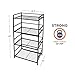 Flipshelf-Folding Metal Bookcase-Small Space Solution-No Assembly-Home, Kitchen, Bathroom and Office Shelving-Black, 4 Shelves, Wide
