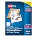 Avery White Shipping Labels with Paper Receipts, 5-1/16 x 7-5/8, 250 Pack (27901)