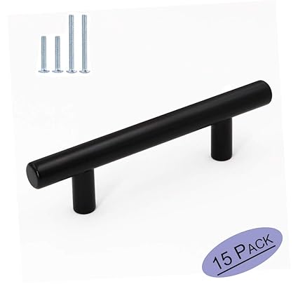 Goldenwarm 15 X Matt Black Chest Of Drawer Handle 76mm Kitchen