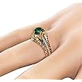 Goldenchen Fashion Jewelry 14k Gold Filled Emerald Diamond Ring Women Anniversary Engagement Wedding Gemstone Ring (9)