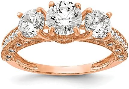 10k ローズゴールド キュービックジルコニア 指輪 サイズ7 00 女性へのギフトに