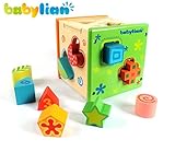 [US CPSC Certificated] Babylian Educational Sorting Cube Toys Bricks of Different Wooden Shapes and Colors for 1-3 Years Old young Childhood Intellectual Education
