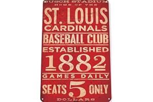 ADSZHDR KGPE0WRF5S Background Wall Decoration St. Louis Cardinals Card Art Baseball Shop Store Tin Sign 8x12 inches