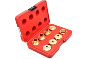 Big Horn 19604 Brass Router Bushing Set, 8-Piece