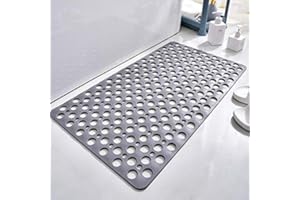 Casa and Beyond Shower Mat, Bathtub Mat Non Slip with Suction Cups and Drain Holes, Easy to Clean Soft Machine Washable, Show