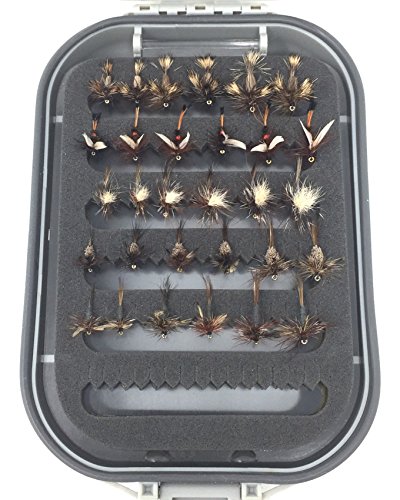 Fly Fishing Flies for Trout and Other Freshwater Fish - 48 Dry Flies - 8 Patterns in 3 Sizes (2 of Each Size) Stimulators, Adams, Royal Coachman, Stimulator Yellow and Olive, Madam X, Humpy