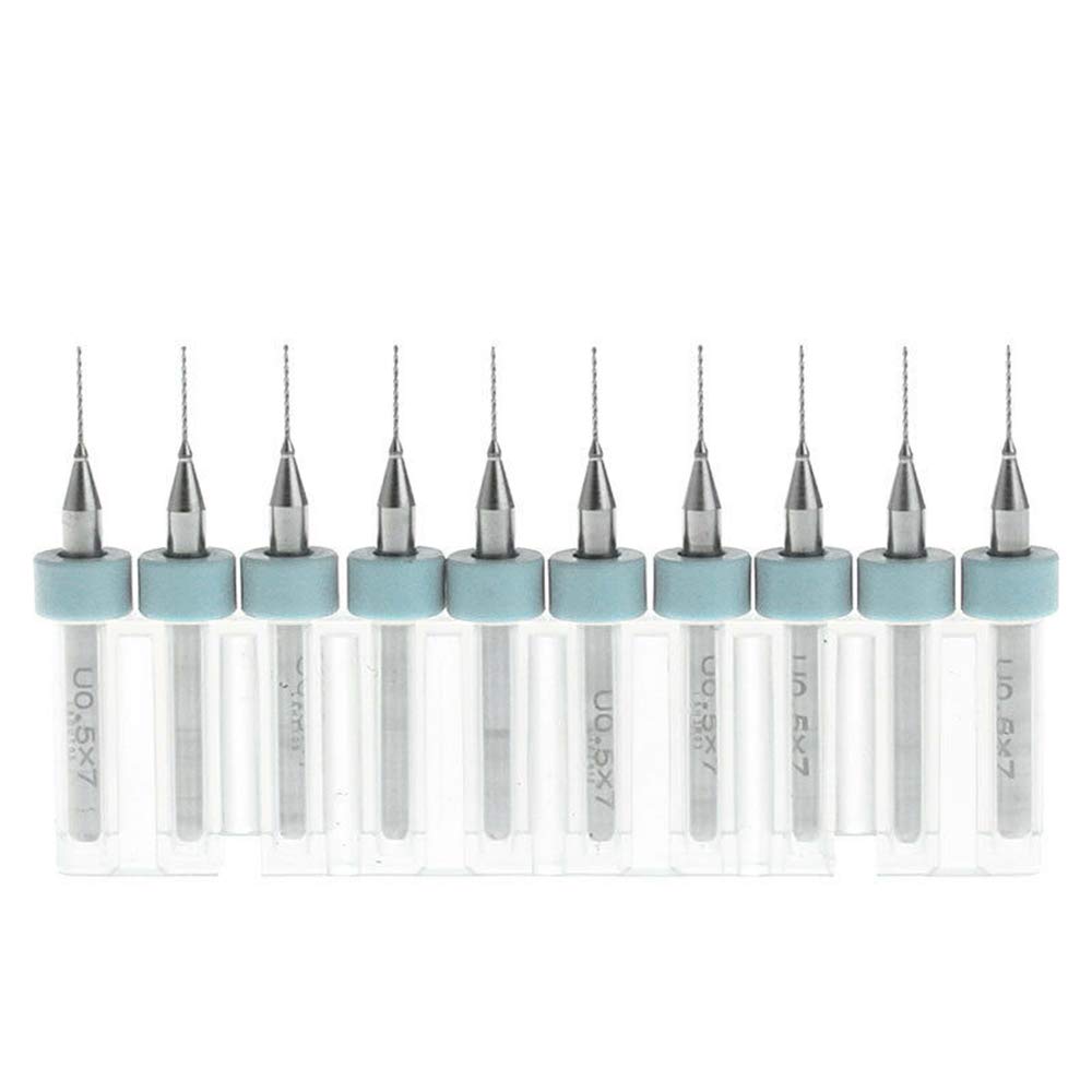 10 Pcs 0.6mm Micro Drill Bits Tungsten Steel Carbide Milling Drill Bits 3.175mm Shank