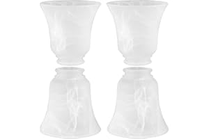 Skelang 4 Pcs Ceiling Fan Light Shade, Lip Lamp shade, Bell Shape Light Fixture Globes Replacement, Alabaste