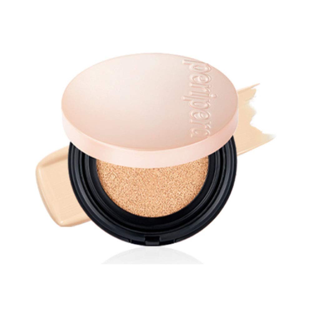 Peripera Double Longwear Cover Cushion Foundation - Double Layered Powder Long Lasting Covers Imperfections Compact and Smooth - Natural Beige - 12g