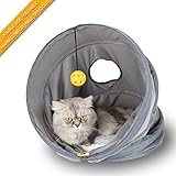 Pet cat house tent,（Large size）cat litter beds Multifunctional pet tunnel,doghouse and pet toys,collapsible,Often used in homes,outdoors,courtyards,parks,journey and car.for Cat/Kitty/Kitten.Grey