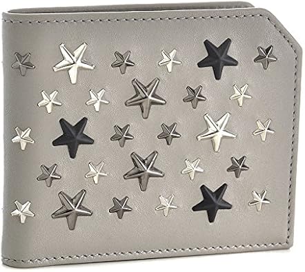 Amazon Jimmy Choo ジミーチュウ 財布 メンズ Leather With Multi Metal Stars 2つ折り財布 ライトグレー Albany Ltr 0159 並行輸入品 財布