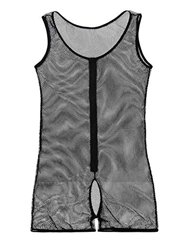 CHICTRY-Body-da-Uomo-Sexy-a-Rete-Lingerie-Hot-Aperto-Catsuit-Trasparente-Biancheria-Intima-Collant-Tuta-Corta-con-Cerniera-Maglietta-Senza-Maniche-Pigiama-Erotico-Mesh-Fishnet
