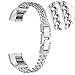 For Fitbit Alta HR and Alta Bands, bayite Replacement Stainless Steel Chain Bands Adjustable Wristbands Silver Dual Chains Large