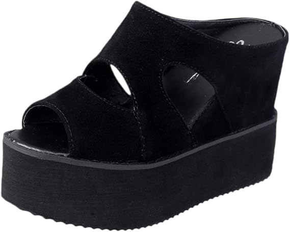 Amazon 厚底 ウェッジソール スエード調 サンダル ヒール9cm Foreted レディース シューズ ミュール 歩きやすい ヒール 靴 カジュアル 夏靴 通勤 スリッパサンダル シューズ オープントゥ サボサンダル 履きやすい おしゃれ 屋外 アウトドア Tシャツ カットソー 通販