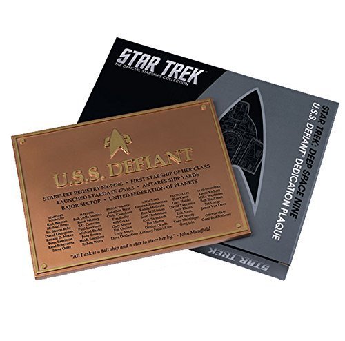 Star Trek Deep space Nine U.S.S. Defiant Dedication Plaque by Eaglemoss