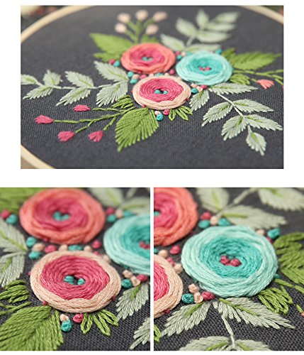 Cross Stitch Stamped Embroidery Kit - Eafior DIY Beginner Counted Starter Cross Stitch Kit for Art Craft Handy Sewing Including Color Pattern Embroidery Cloth,Embroidery Hoop,Color Threads,Tools Kit