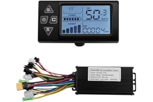 Brushless Motor Controller and LCD Display Kit for 36V/48V 500W-750W E-Bike & Scooter, 22A Intelligent 3-Mode Square/Sine Wav