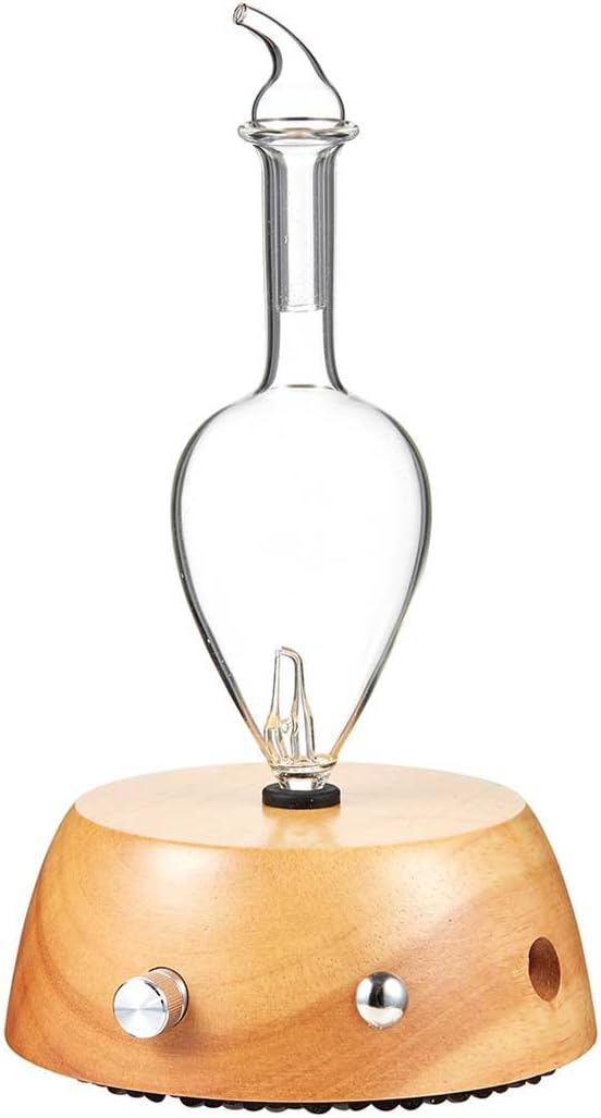 Organic Aromas アロマ淡色木製ベースとガラスリザーバー用 精油ディフューザー 噴霧エレガンス