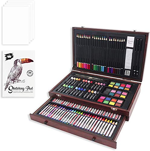 image for LUCKY CROWN 147 Piece Deluxe Art Set,Art Kit for Drawing & Painting,Co