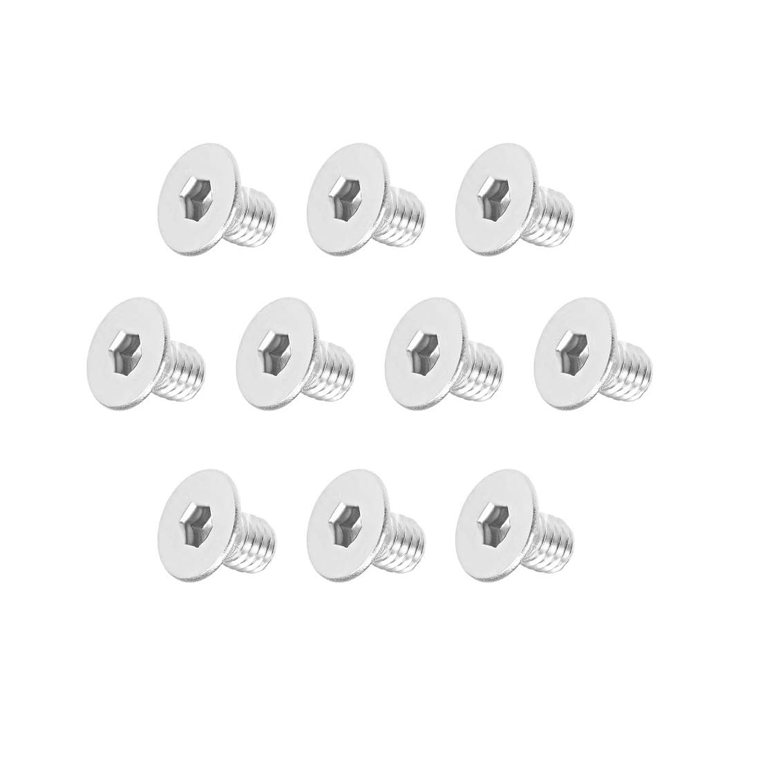 MACHSWON M4 x 6mm Metric Hex Socket Cap Screws 304 Stainless Steel Flat Head Bolts Fully Threaded Machine Screws 80Pcs