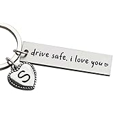Personalized Initial Key Chain Gift, Drive Safe I Love You, Valentine's Gift, New Driver, to Boyfriend, First Car Key Chain