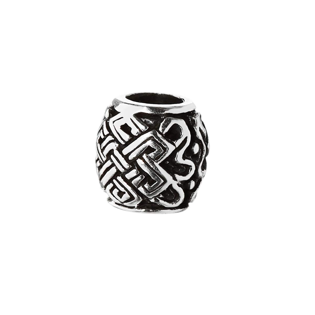 NKlaus hair jewellery beard bead Celtic knot 925 sterling silver curly bead 6454