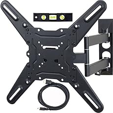 VideoSecu ML531BE TV Wall Mount for most 22"-55" LED LCD Plasma Flat Screen Monitor up to 88 lb VESA 400x400 with Full Motion Swivel Articulating 20 in Extension Arm, HDMI Cable & Bubble Level WP5