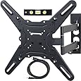 VideoSecu ML531BE TV Wall Mount for most 22"-55" LED LCD Plasma Flat Screen Monitor up to 88 lb VESA 400x400 with Full Motion Swivel Articulating 20 in Extension Arm, HDMI Cable & Bubble Level WP5