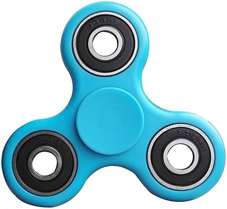 BUY 2 GET 1 FREE SMART Brand Fidget Hand Tri Spinner 360 Degree Rotation Toy Kit for Relieving ADHD, Anxiety, Boredom Spins ( light Blue )