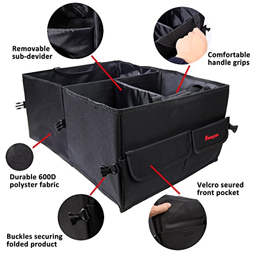 Wawacycles Car Trunk Organizer | Heavy Duty Collapsible/Foldable Car Organizer for Groceries, Tools & More| Ideal for Cars, Trucks, SUVs - Thumbnail 2