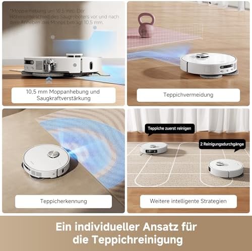 L40 Ultra AE Saugroboter mit Wischfunktion, 19.000 Pa Saugkraft, viele Bürsten und EIN Flexibler Wischmopp, nassen und trockenen Schmutz,Das All-in-1-Dock entleert Staub