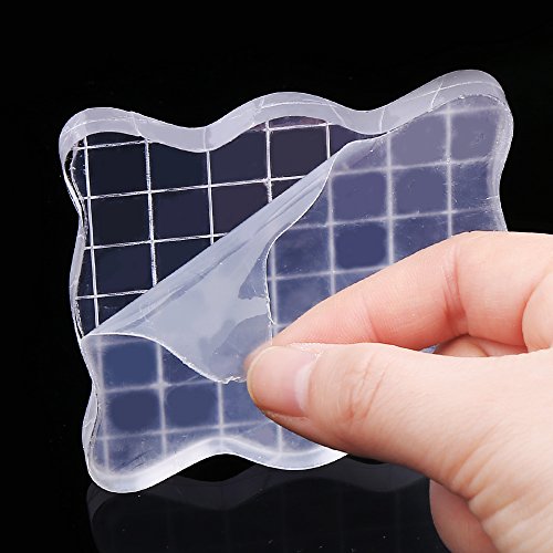 DECORA Acrylic Clear Rubber Stamping Blocks Set with Grid Package of 3