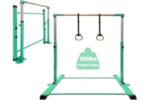 JC-ATHLETICS Gymnastic Kip Bar,Kids Girls Junior Ages 3-15,3' to 4.8' Adjustable Height,Home Gym Equipment,Home Training,1-4 Levels,260lbs Weight Capacity