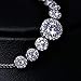 WeimanJewelry Round Cut CZ Cubic Zirconia Crystal Bridal Adjustable Chain Bracelet for Women (Silver)