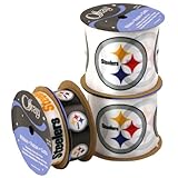 Offray NW7209AZ Pittsburgh Steelers Printed Craft Ribbon Pack, 12-Yard