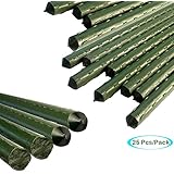 YIDIE Sturdy Metal Garden Stakes 3 Ft Plastic Coated Plant Sticks,Pack of 25