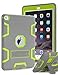 iPad Air 2 Case,iPad 6 Case,TIANLI(TM) ArmorBox [Three Layer] Convertible [Heavy Duty] Rugged Hybrid Protective with Kickstand Case for iPad Air 2,Grey/Lemony Yellow