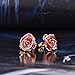 Gold Earrings Studs, ZJchao Women Flower Stud Earrings Dipped 24K Gold Earring Pins Birthday/Anniversary/Valentines Gift for Her