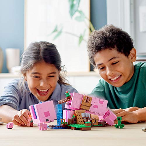 LEGO 21170 Minecraft Das Schweinehaus, Bauset mit Figuren inkl. Alex, Creeper und 2 Schweinefiguren, Tier-Spielzeug, Konstruktionsspielzeug, Geschenk für Jungen, Mädchen und alle Kinder ab 8 Jahren – Bild 7