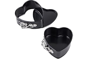 Webake Springform Pan 4 inch Heart Shape Mini Cheesecake Pan Set of 2, Cake Pan Heart Baking Molds Accessories of Instapot, Pressure Cooker, Air Fryer & Christmas, Valentine's Day Baking