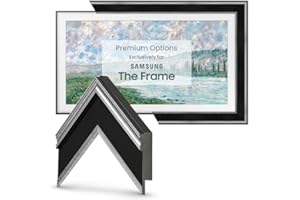 Frame My TV Deco TV Frames - Antique Silver & Black Smart Frame Compatible ONLY with Samsung The Frame TV (3", Color Chip)