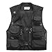 Rizanee Men Mesh Breathable Multi-Pocket Vest Outdoor Travelers Fly Fishing Photography (Black, US XS/Tag M)